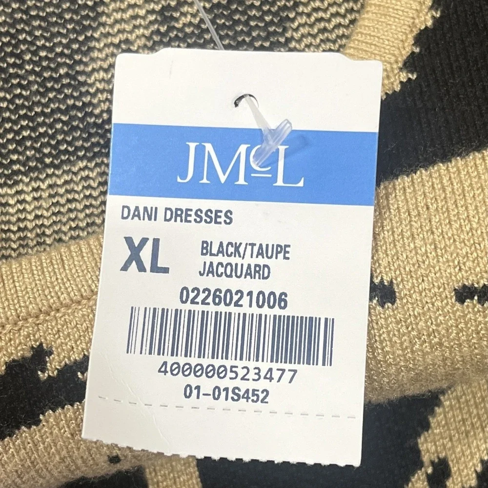 NWT‎ J McLaughlin Dani Jacquard Knit Dress XL Sleeveless Maxi Sheath Palm Trees